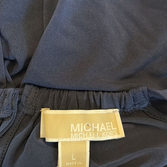 Michael Michael Kors navy halter top with ruffle bottom Size L New - Picture 13 of 13